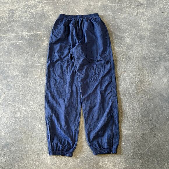Vintage Brooks Windbreaker Pants Womens L Blue Loose 90s Ankle Zip Jogging - Picture 1 of 9